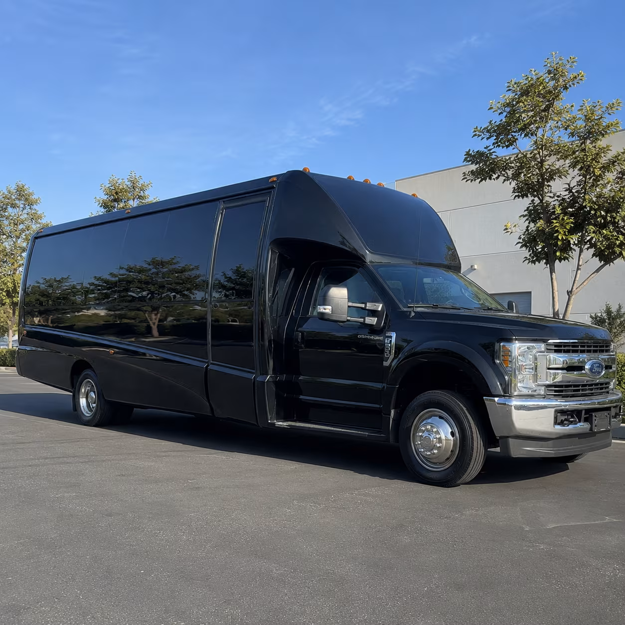 Passenger watching the San Antonio scenery during a regional party bus road trip
