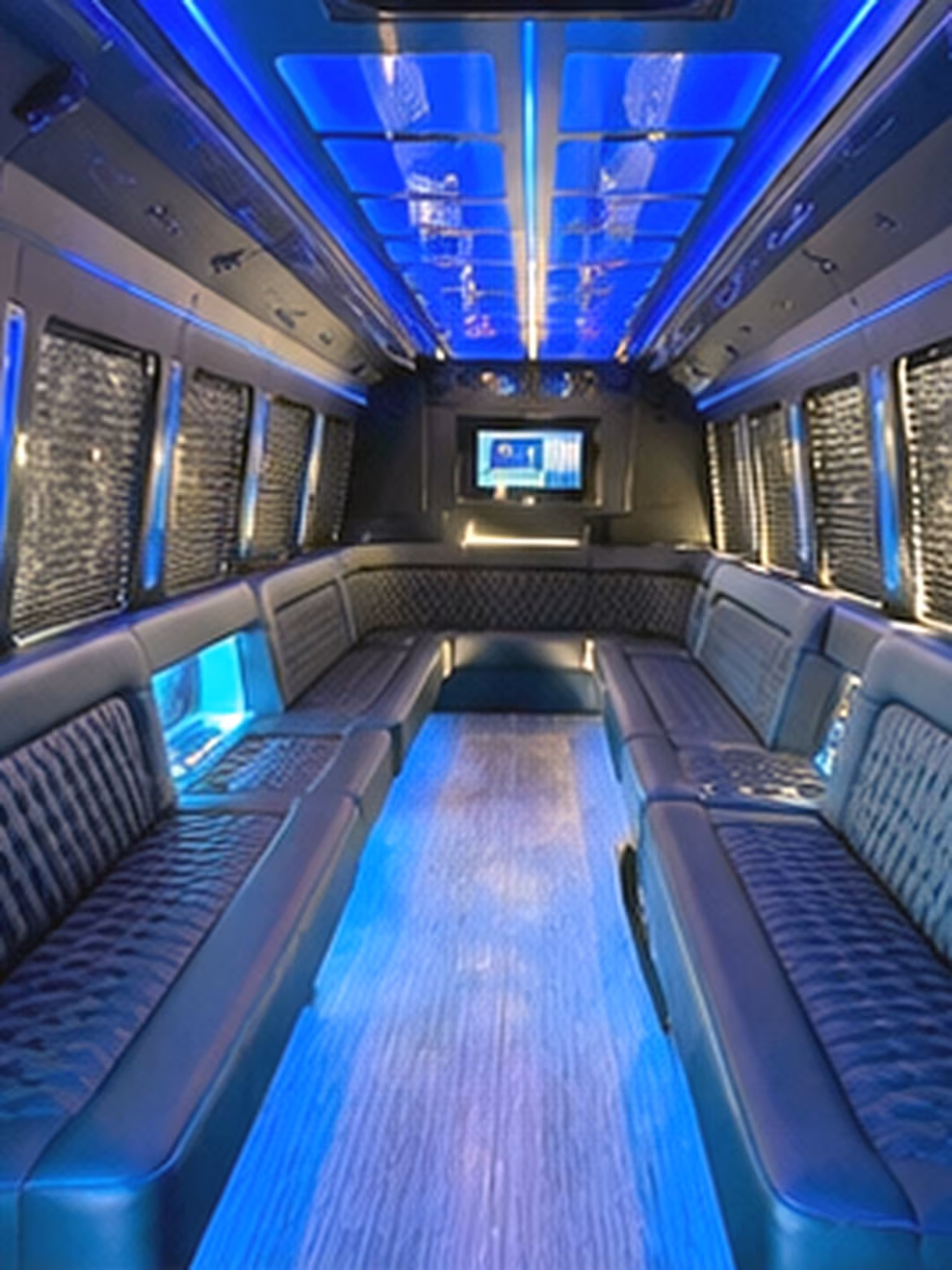 San Antonio Birthday, Sweet 16, & Quinceañera Transportation party bus interior