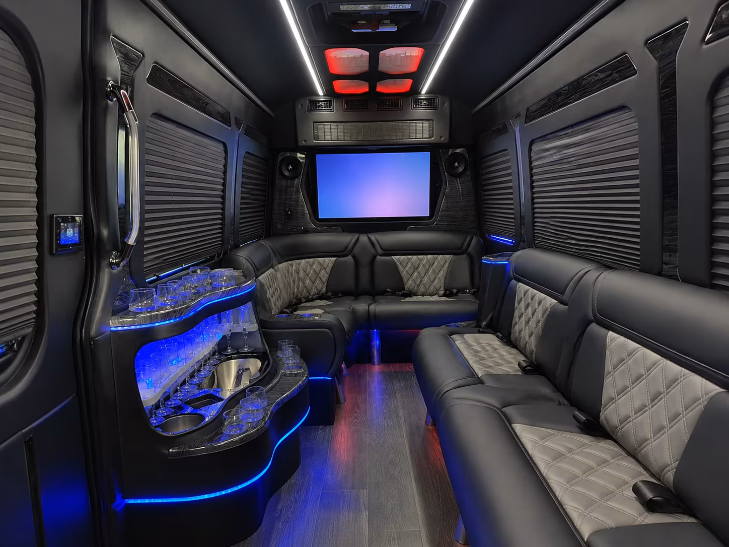 San Antonio School Event Transportation party bus exterior