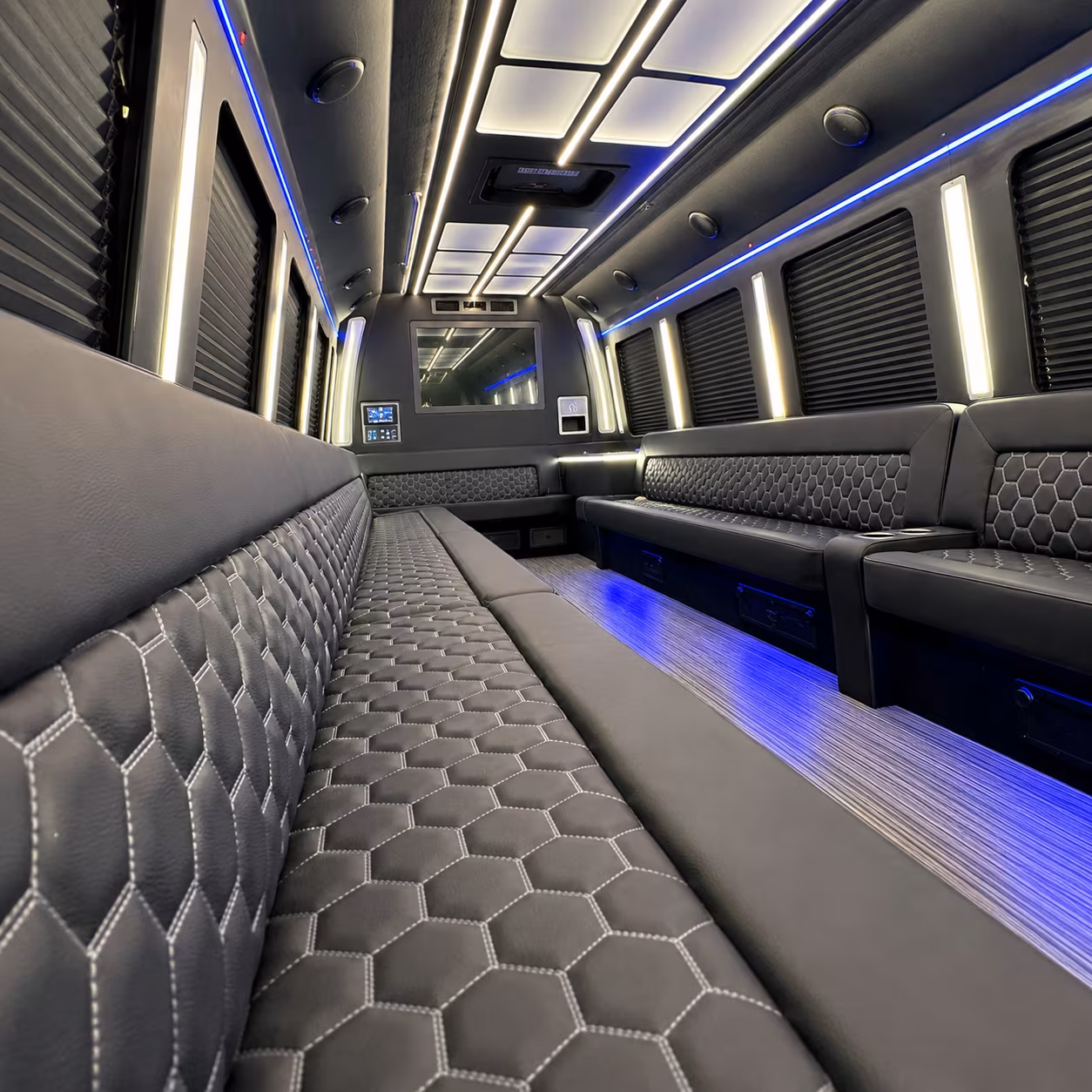 San Antonio Wedding Transportation party bus interior